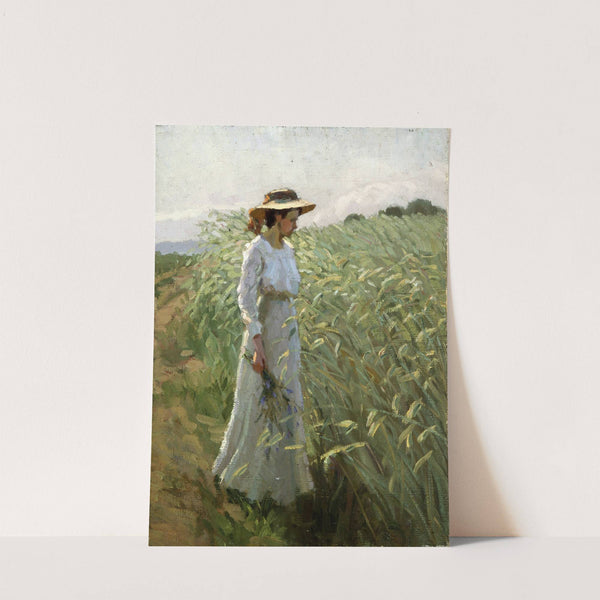 Mädchen am Kornfeld by Bernhard Klinckerfuß