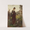Mädchen auf einem Friedhof by Alexander von Liezen-Mayer