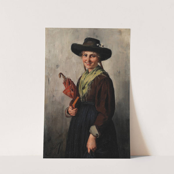 Mädchen beim Kirchgang by Emma Müller von Seehof