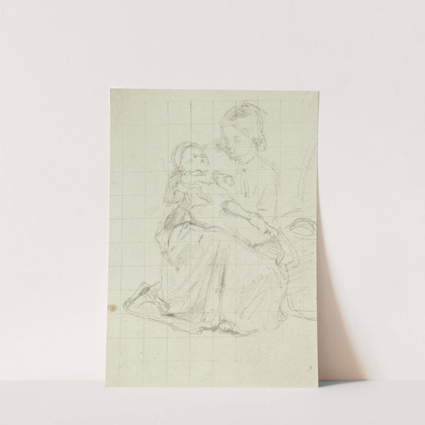 Mädchen, ein Kind im Einschlag auf dem Schoße haltend by Philipp Rumpf