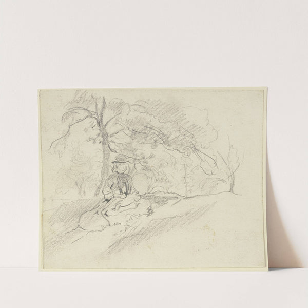 Mädchen im Freien sitzend by Philipp Rumpf