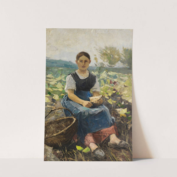 Mädchen im Kohlfeld by Karl Hagemeister