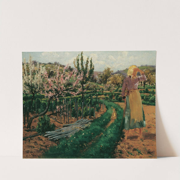 Mädchen Im Obstgarten by Theodor Von Hörmann