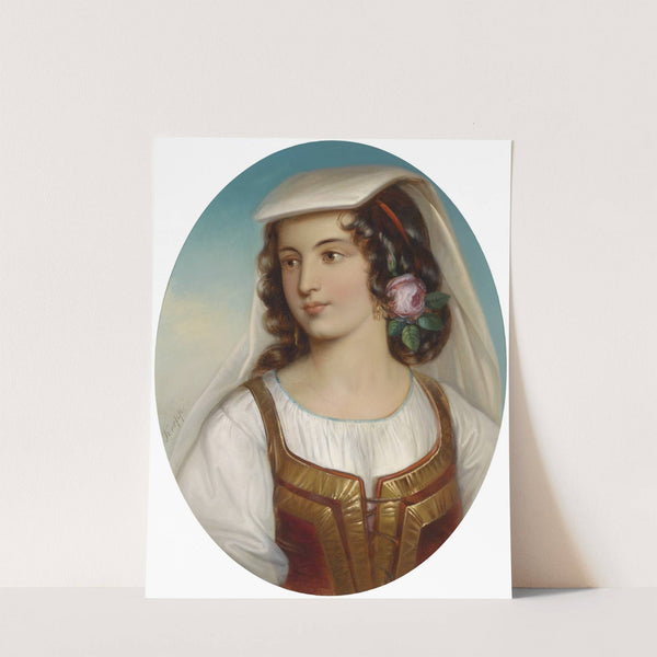 Mädchen in süditalieniescher Tracht by Friedrich Krepp