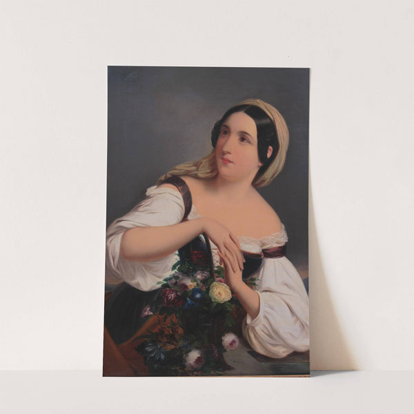 Mädchen mit Blumenkorb by Mihael Stroj