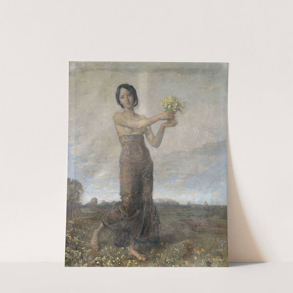 Mädchen mit Blumenstrauß als Allegorie des Frühlings by Christian Landenberger