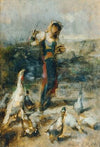 Mädchen mit Geflügel