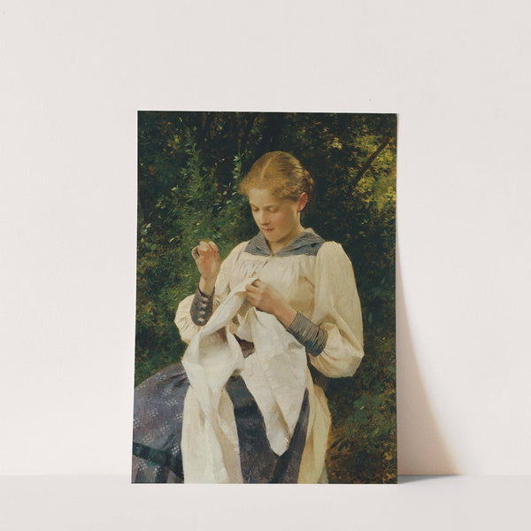 Mädchen mit Handarbeit (Marianne von Scheibenhof-Goriany) by Julius Schmid