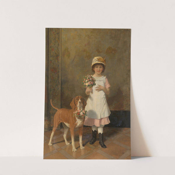 Mädchen mit Hund (1884) by Hubert Salentin