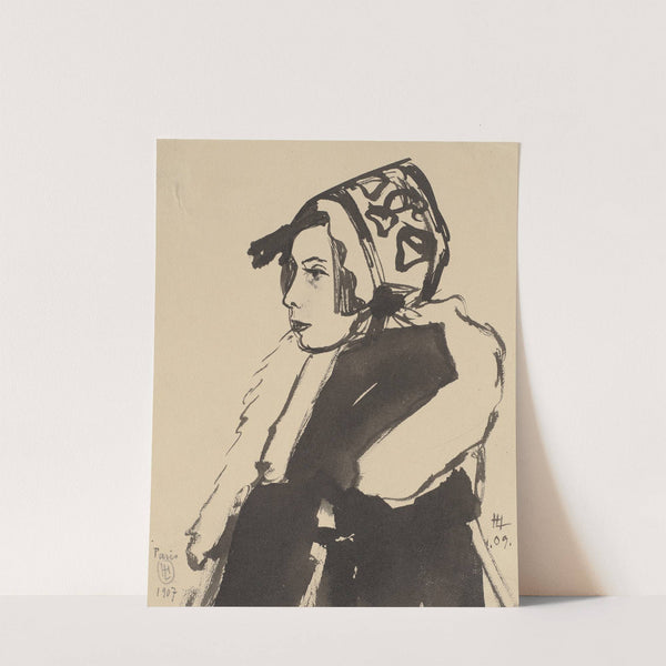 Mädchen mit Mütze und Schal by Hermann Lismann