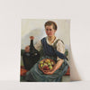 Mädchen mit Obstkorb und Weinflasche (1930) by Otto Keck