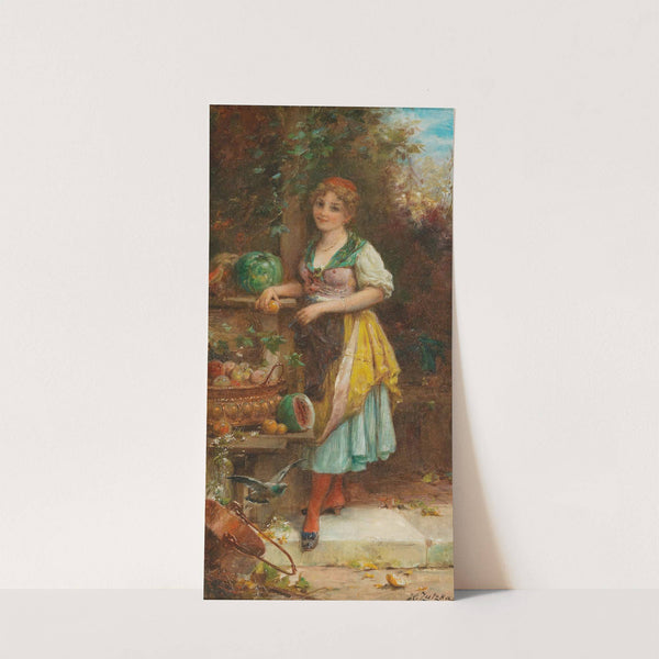 Mädchen mit reicher Obstschale by Hans Zatzka