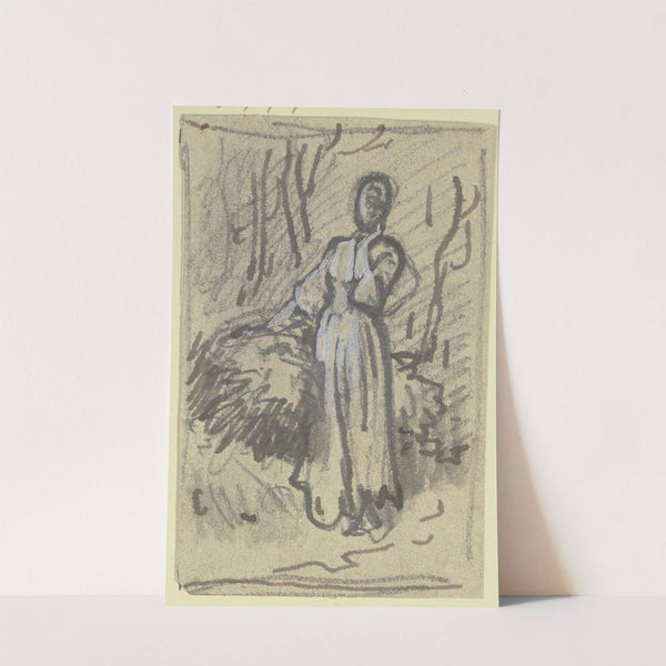 Mädchen mit Strohbündel, die linke Hand an die Wange gelegt by Philipp Rumpf