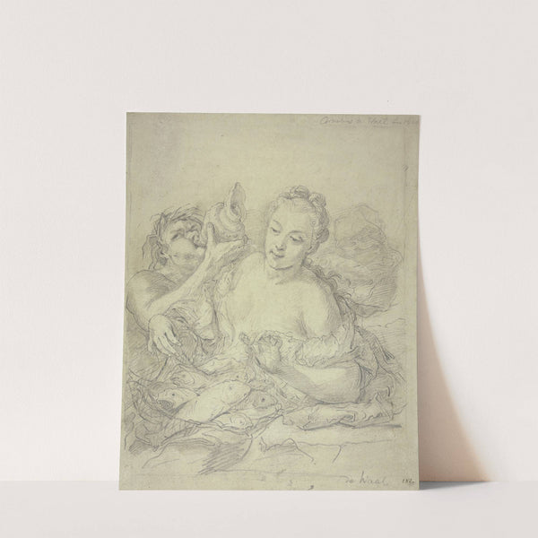 Mädchen mit Triton und Fischen by Cornelis De Wael