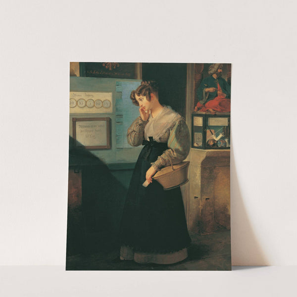 Mädchen Vor Dem Lotteriegewölbe by Peter Fendi