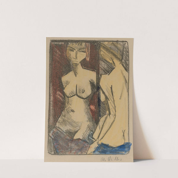 Mädchenakt Vor Dem Spiegel by Otto Mueller