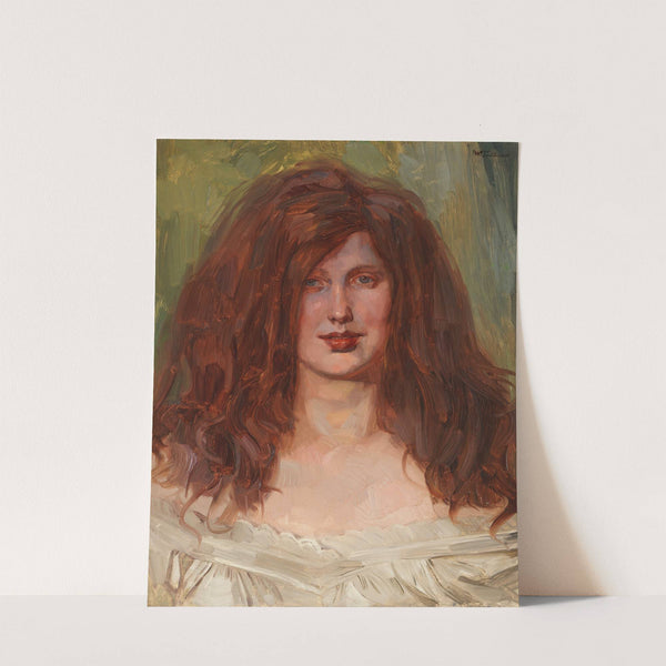 Mädchenkopf mit aufgelöstem Haar I by Wilhelm Trübner