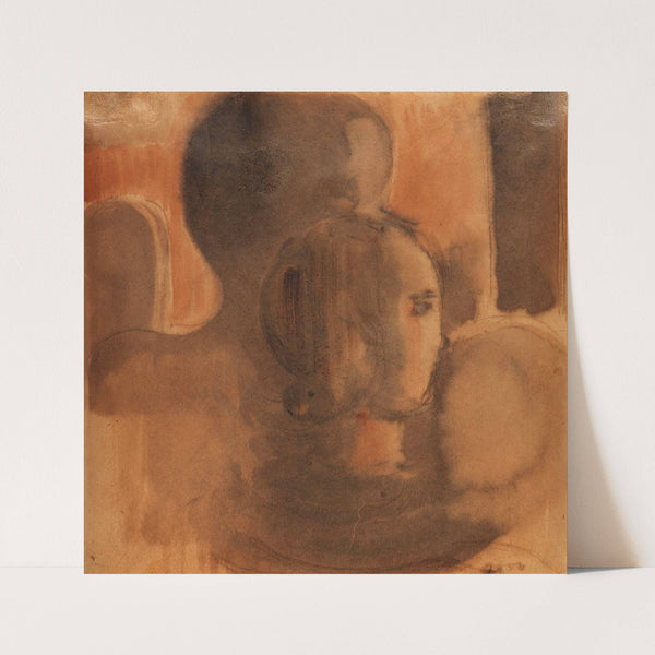 Mädchenkopf vor dunkler Figurensilhouette (1936) by Oskar Schlemmer