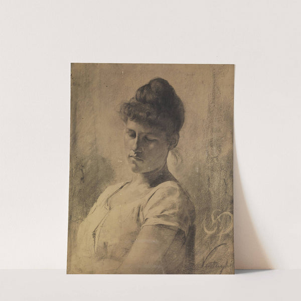 Mädchenportrait Kohlezeichnung by Geza Vastagh