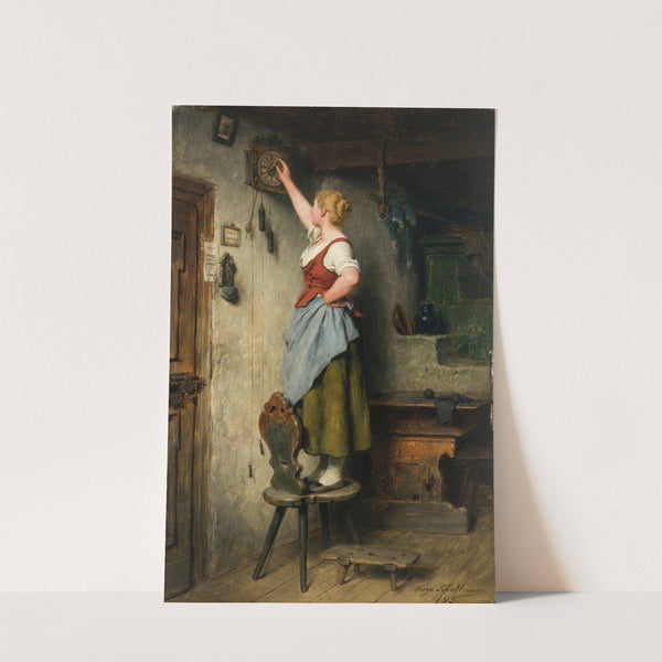 Mädel an der Uhr by Hugo Kauffmann