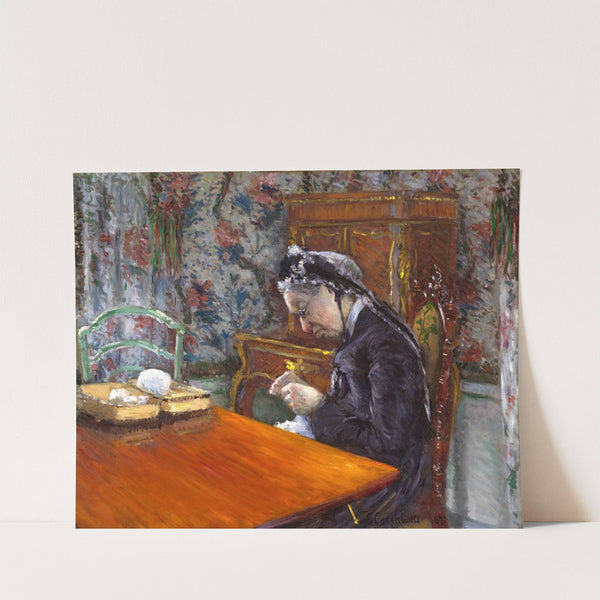 Mademoiselle Boissière Knitting by Gustave Caillebotte