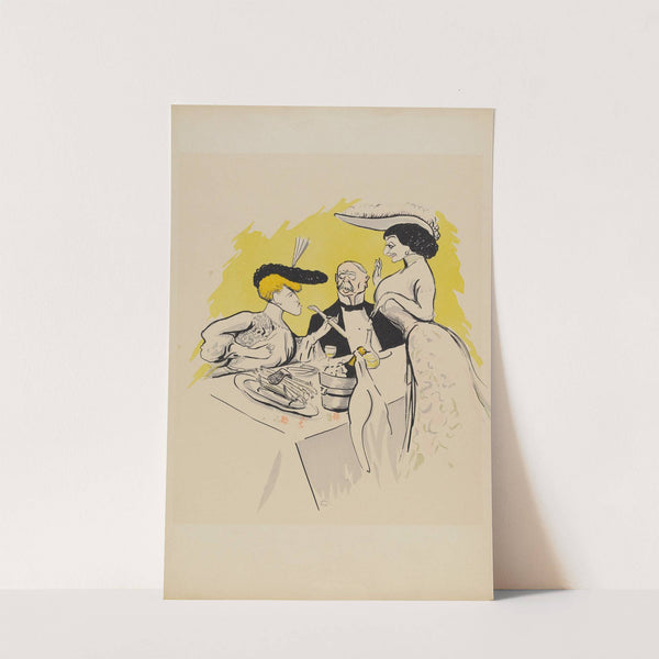 Mademoiselle Jane d’Arcy, Mlle de Frezia et un personnage masculin (1905) by Georges Goursat (Sem)