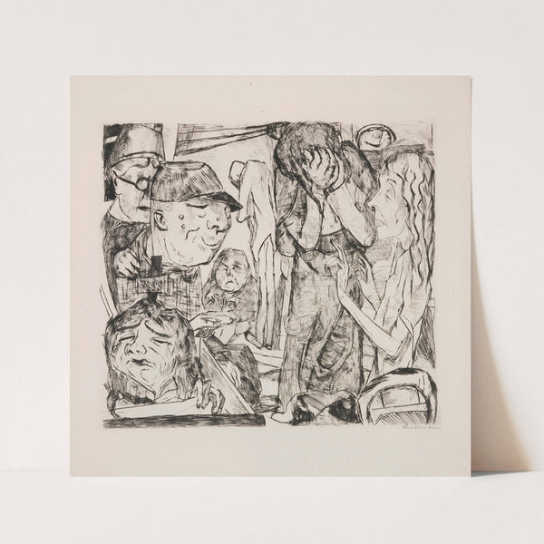 Madhouse, plate 3 from the portfolio ‘Faces’ (1918) by Max Beckmann