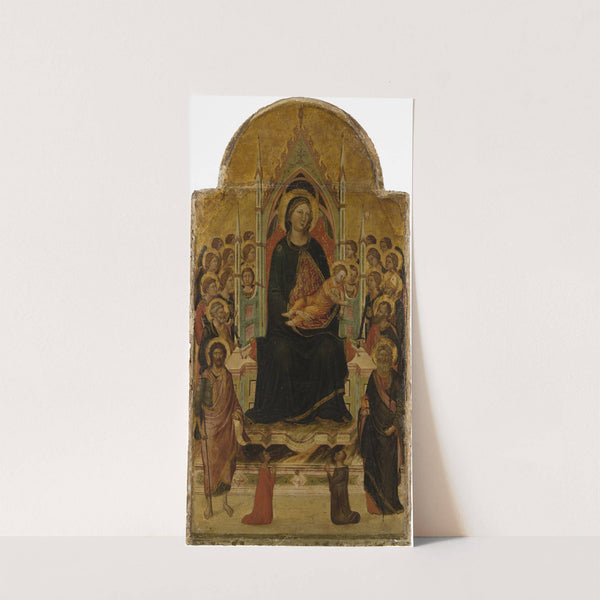 Madonna and Child Enthroned with Angels, Saints and Donors (before 1330) by Jacopo del Casentino