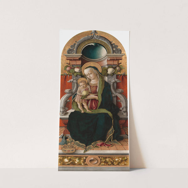 Madonna and Child Enthroned with Donor (1470) by Carlo Crivelli