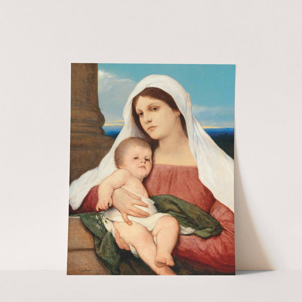 Madonna And Child In An Open Landscape by Gabriel von Max