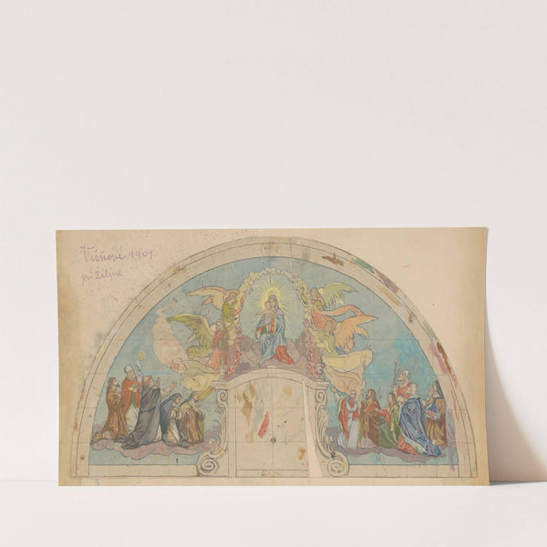 Madonna and Child, Mural Design of a Church in Višňové (1901) by Jozef Hanula