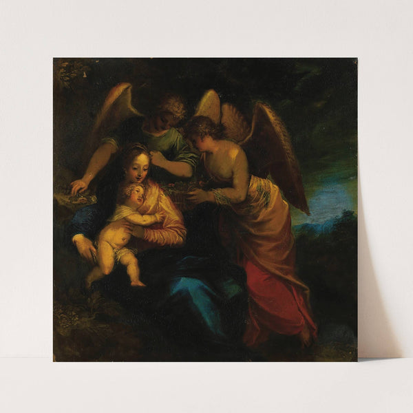 Madonna and child surrounded by angels by Hans Rottenhammer