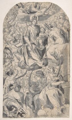 Madonna and Child Surrounded by Female Saints (1600–1678)