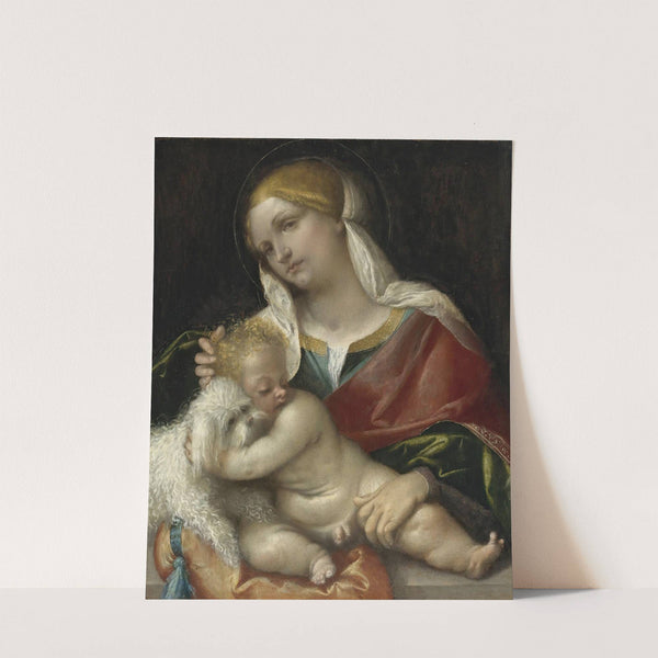 Madonna And Child With A Dog by Moretto Da Brescia