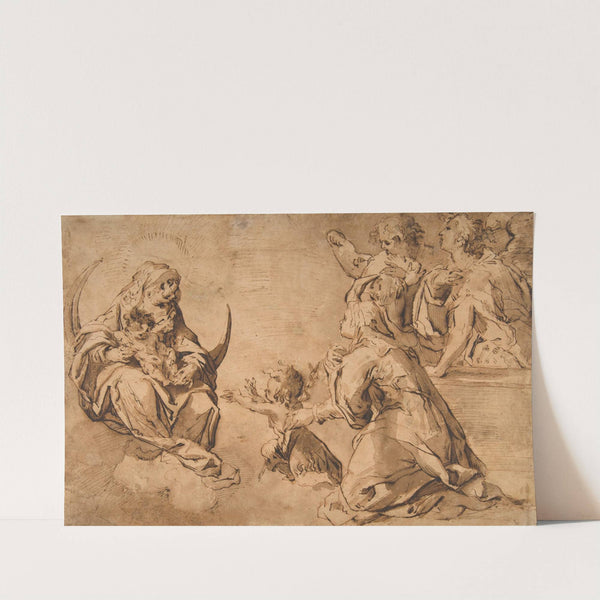 Madonna and Child with Saint John, Saint Anne, and Two Angels in Adoration by Francesco Stringa