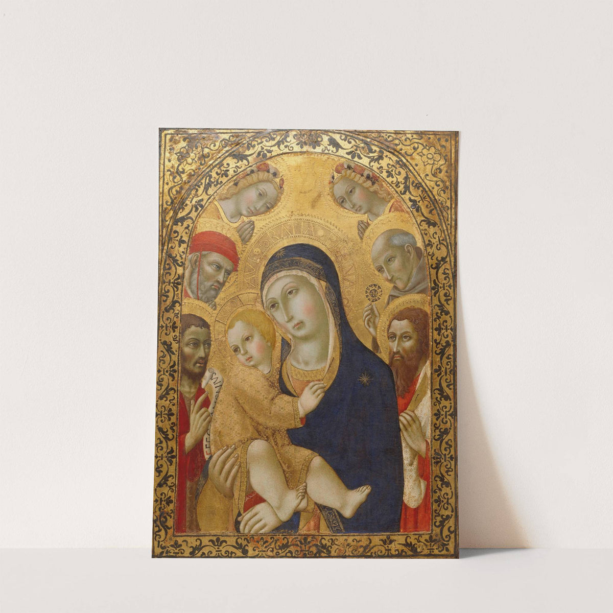 Madonna and Child with Saints Jerome, John the Baptist, Bernardino and Bartholomew by Sano di Pietro