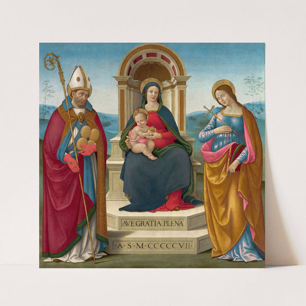 Madonna And Child With St. Justus Of Volterra And St. Margaret Of Antioch by Bastiano Mainardi