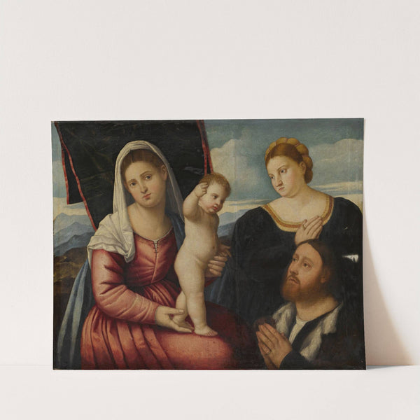 Madonna and child with two donors by Bernardino Licinio