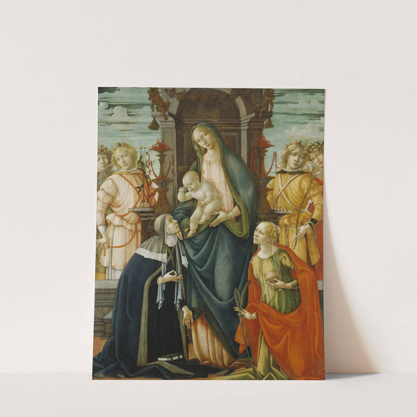 Madonna and Christ Child with Angels, Saints Paula and Agatha (About 1500) by Michele Ciampanti