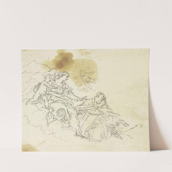 Madonna auf Wolken, von einem Heiligen verehrt by Gaspare Diziani