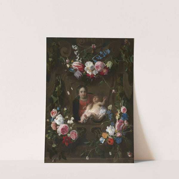Madonna in a Floral Wreath by Cornelis Schut