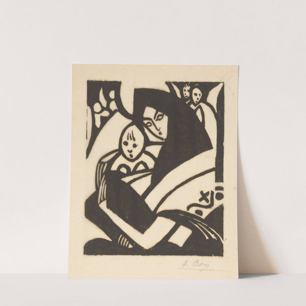 Madonna met kind tegen wang Moeder met kind (1919) by Else Berg