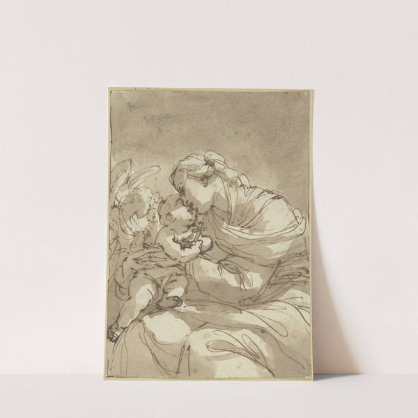Madonna von zwei Engeln angebetet, Kniestück by Ubaldo Gandolfi