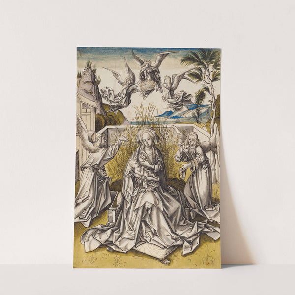 Madonna with angels in a landscape by Workshop of Hans Holbein the elder