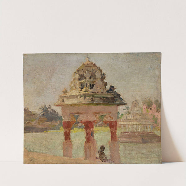 Madras – temple with the holy pond. From the journey to India by Jan Ciągliński
