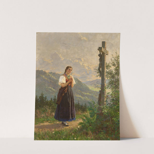 Magdalena Beneath the Cross by Wilhelm Gustav Friedrich Hasemann