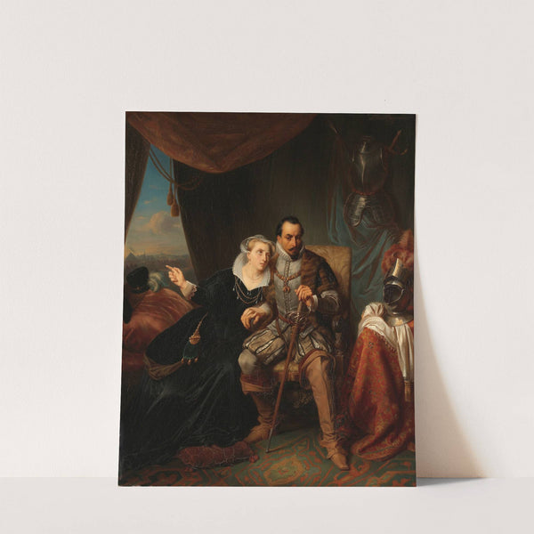 Magdalena Moons Begs her Fiancé Francisco Valdez to Postpone the Storming of Leiden another night, 1574 by Simon Opzoomer