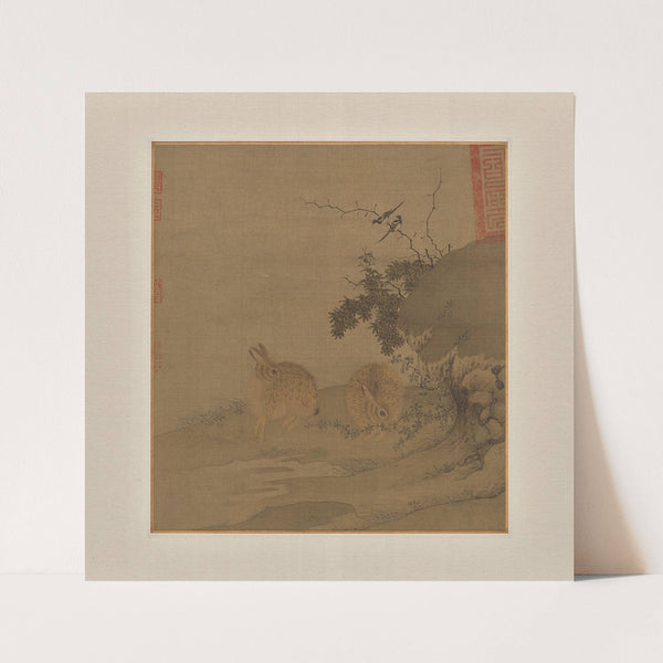 Magpies and Wild Rabbits (1200s) by Li Yong