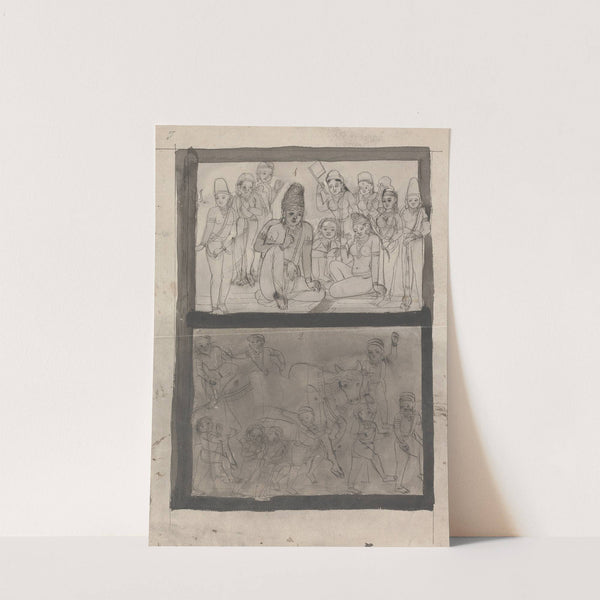 Mahadeva and Parvati Playing Chaupar by Gangaram Chintaman Tambat