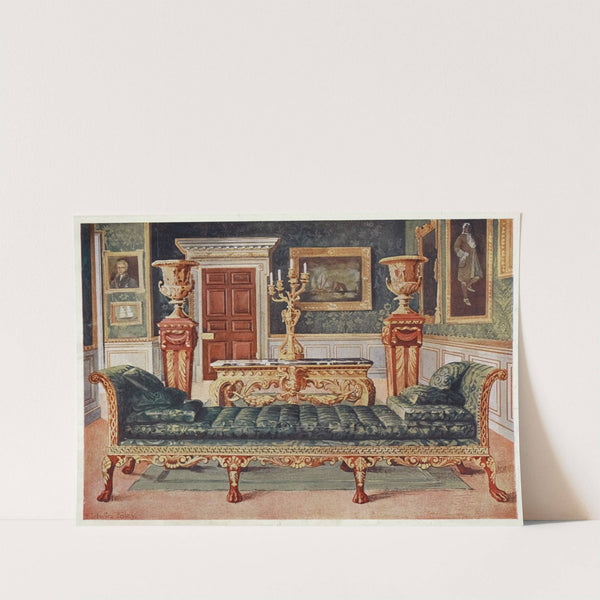 Mahogany and gilt Georgian suite in the gallery and green drawing-room of Longford Castle by Edwin Foley